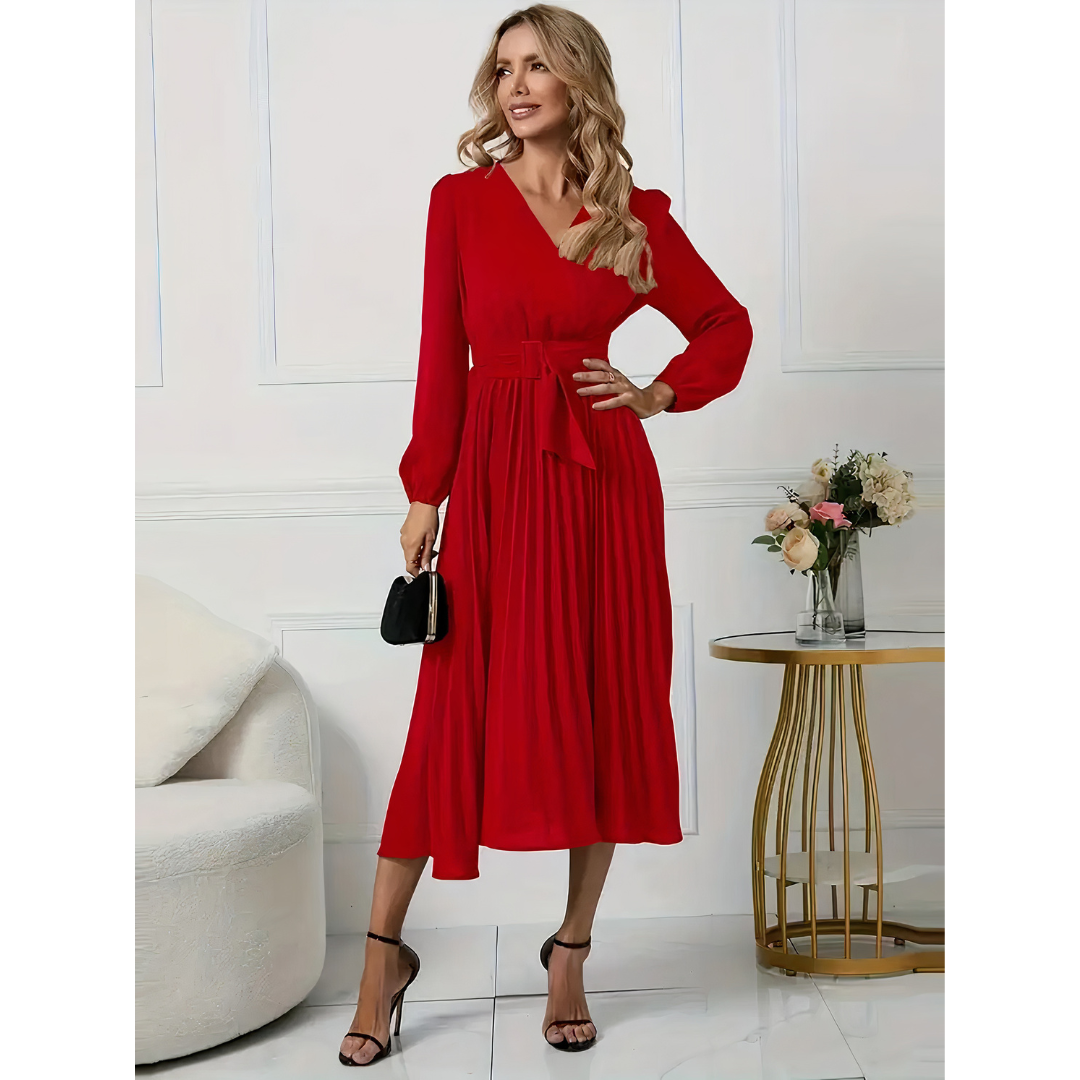 Anya - Pleated Elegance Dress
