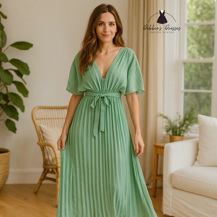 Nerida - Pleated Elegance Dress